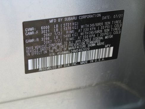 Used 2021 Subaru Ascent Limited w/ Technology Package image 51