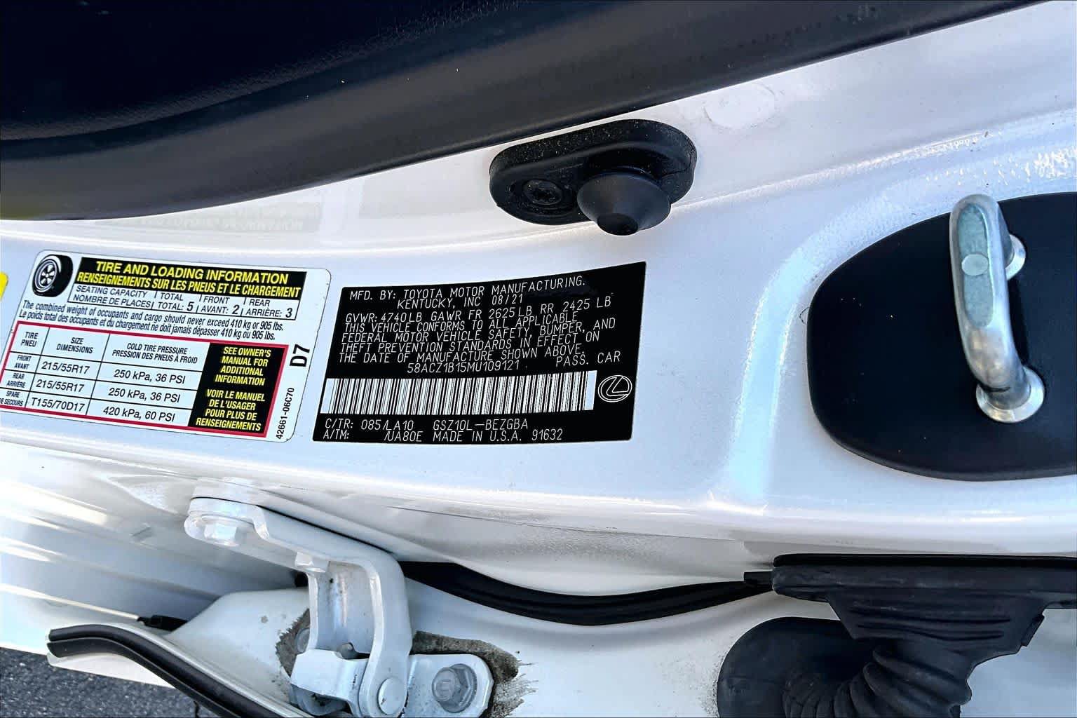 Used 2021 Lexus ES 350 w/ Accessory Package FWD image 36