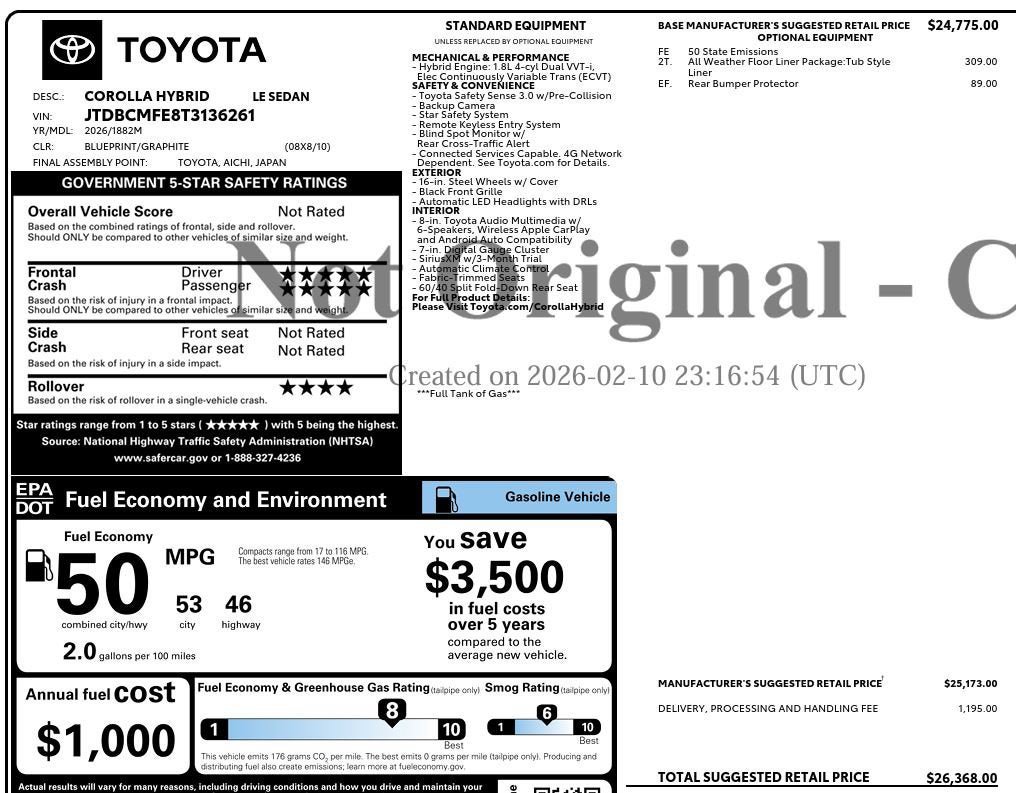 Used 2026 Toyota Corolla LE FWD image 2