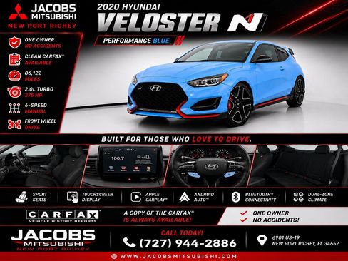 Used 2020 Hyundai Veloster N w/ Performance Package FWD image 1