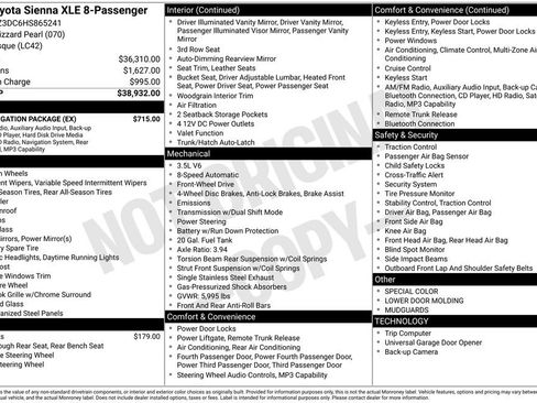 Used 2017 Toyota Sienna XLE w/ XLE Navigation Package FWD image 5