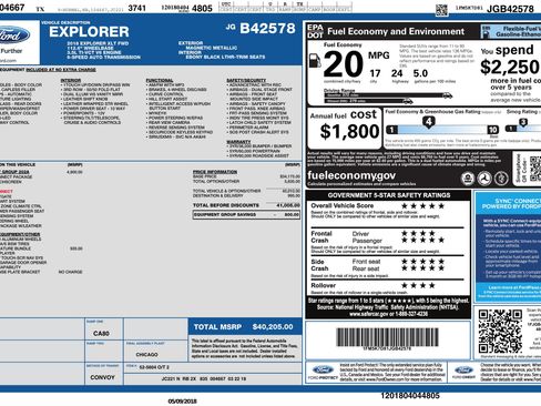 Used 2018 Ford Explorer XLT w/ Equipment Group 202A image 3