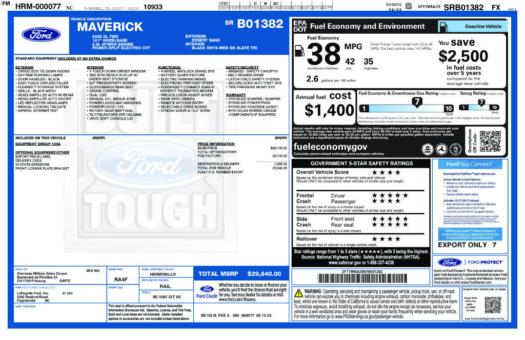 Used 2025 Ford Maverick XL FWD image 56