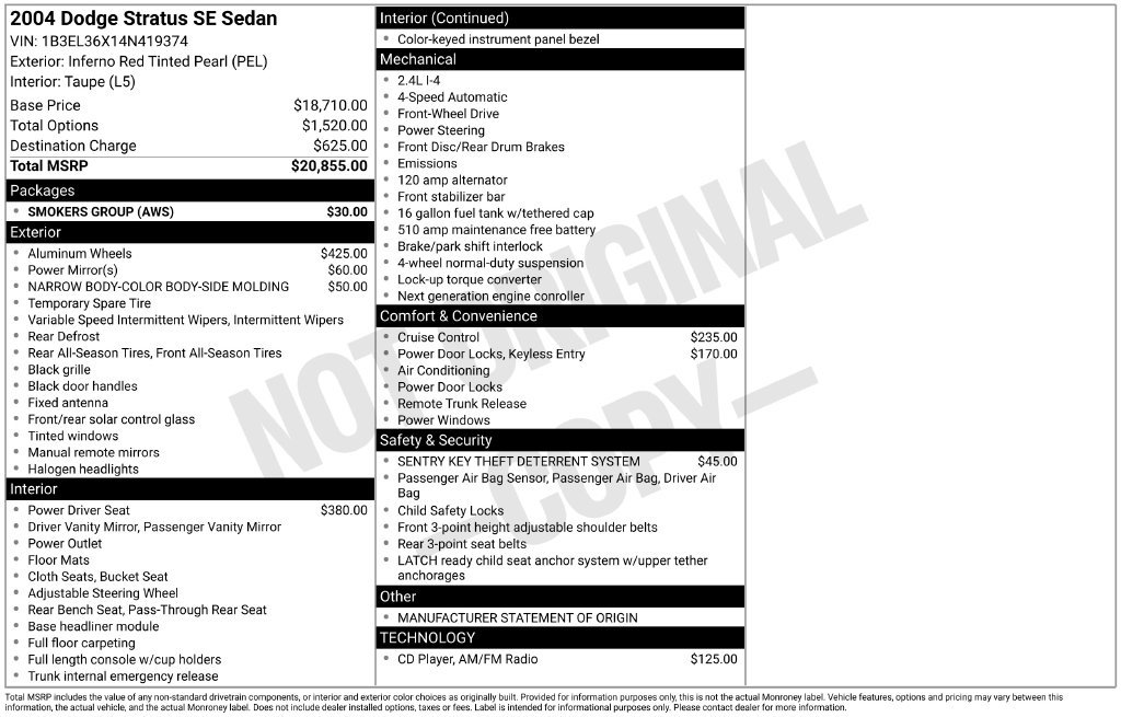 Used 2004 Dodge Stratus SE FWD image 2