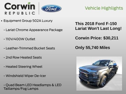 Used 2018 Ford F150 Lariat w/ Equipment Group 502A Luxury image 14
