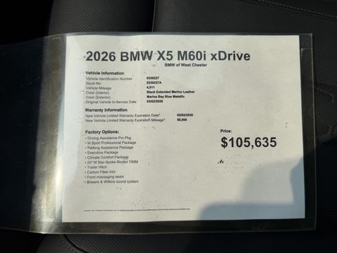 Certified 2026 BMW X5 M60i AWD/4WD image 20