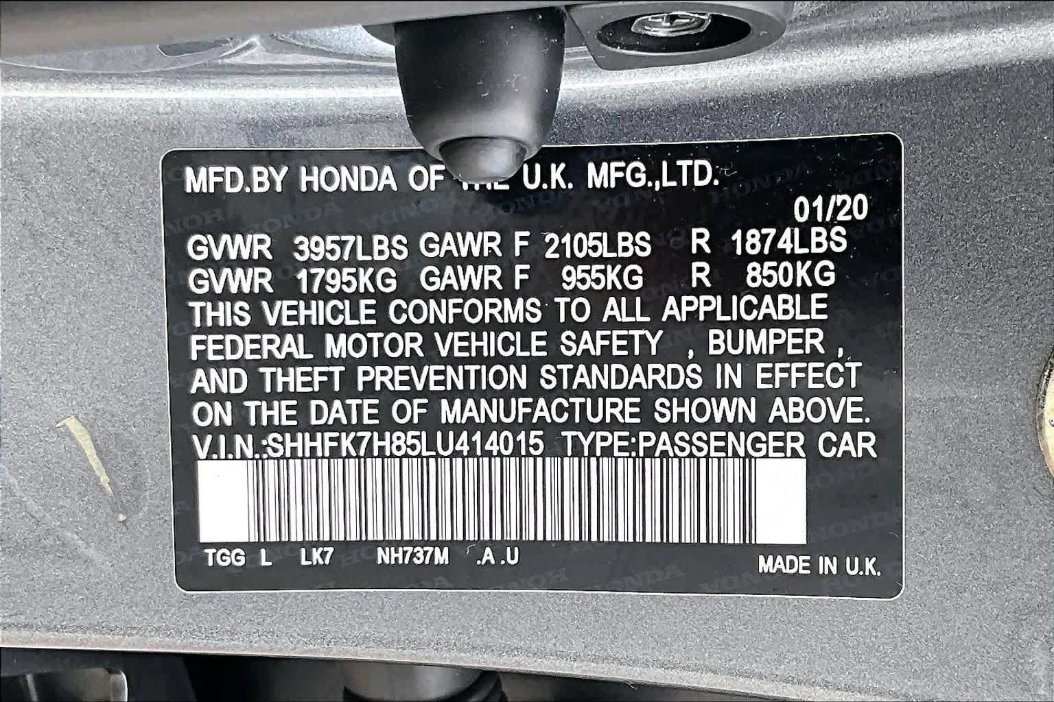Used 2020 Honda Civic EX-L image 34