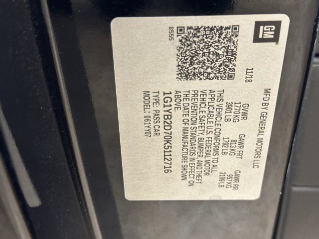 Used 2019 Chevrolet Corvette Stingray Coupe w/ Battery Protection Package RWD image 29
