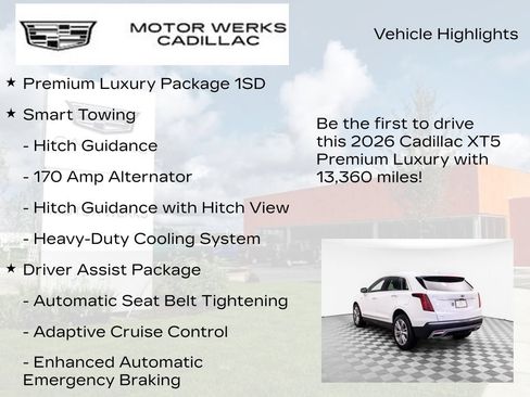 Certified 2026 Cadillac XT5 Premium Luxury w/ Driver Assist Package AWD/4WD image 7