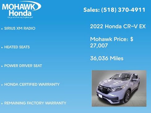 Certified 2022 Honda CR-V EX image 16