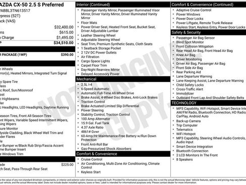 New 2026 MAZDA CX-50 AWD 2.5 S w/ Weather Package image 36