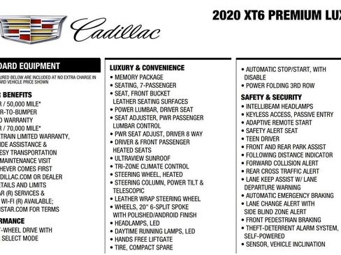 Used 2020 Cadillac XT6 Premium Luxury w/ LPO, Floor Liner Package image 17