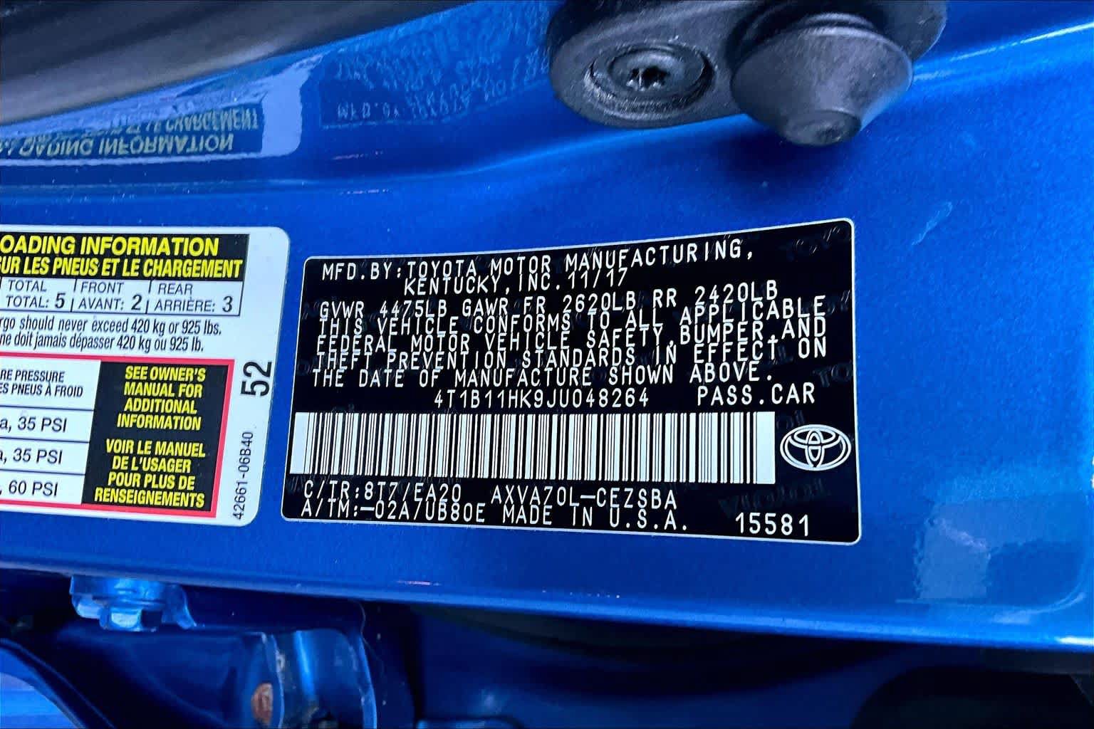 Used 2018 Toyota Camry SE FWD image 33