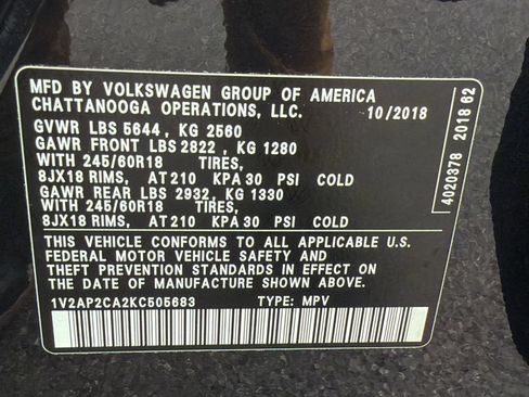 Used 2019 Volkswagen Atlas S FWD image 23