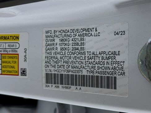 Certified 2023 Honda Accord EX image 37