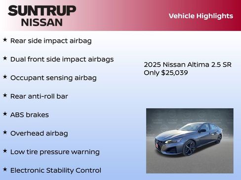 New 2025 Nissan Altima 2.5 SR image 16