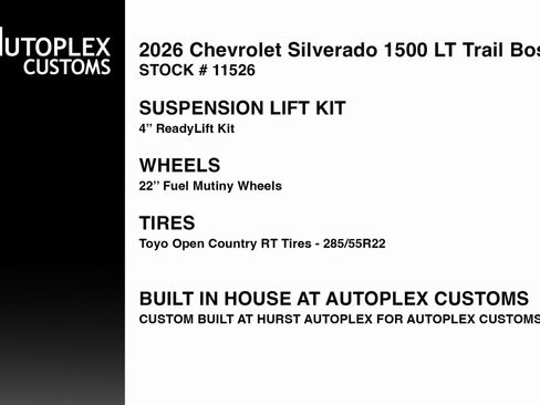 Used 2026 Chevrolet Silverado 1500 LT Trail Boss w/ Convenience Package II image 2