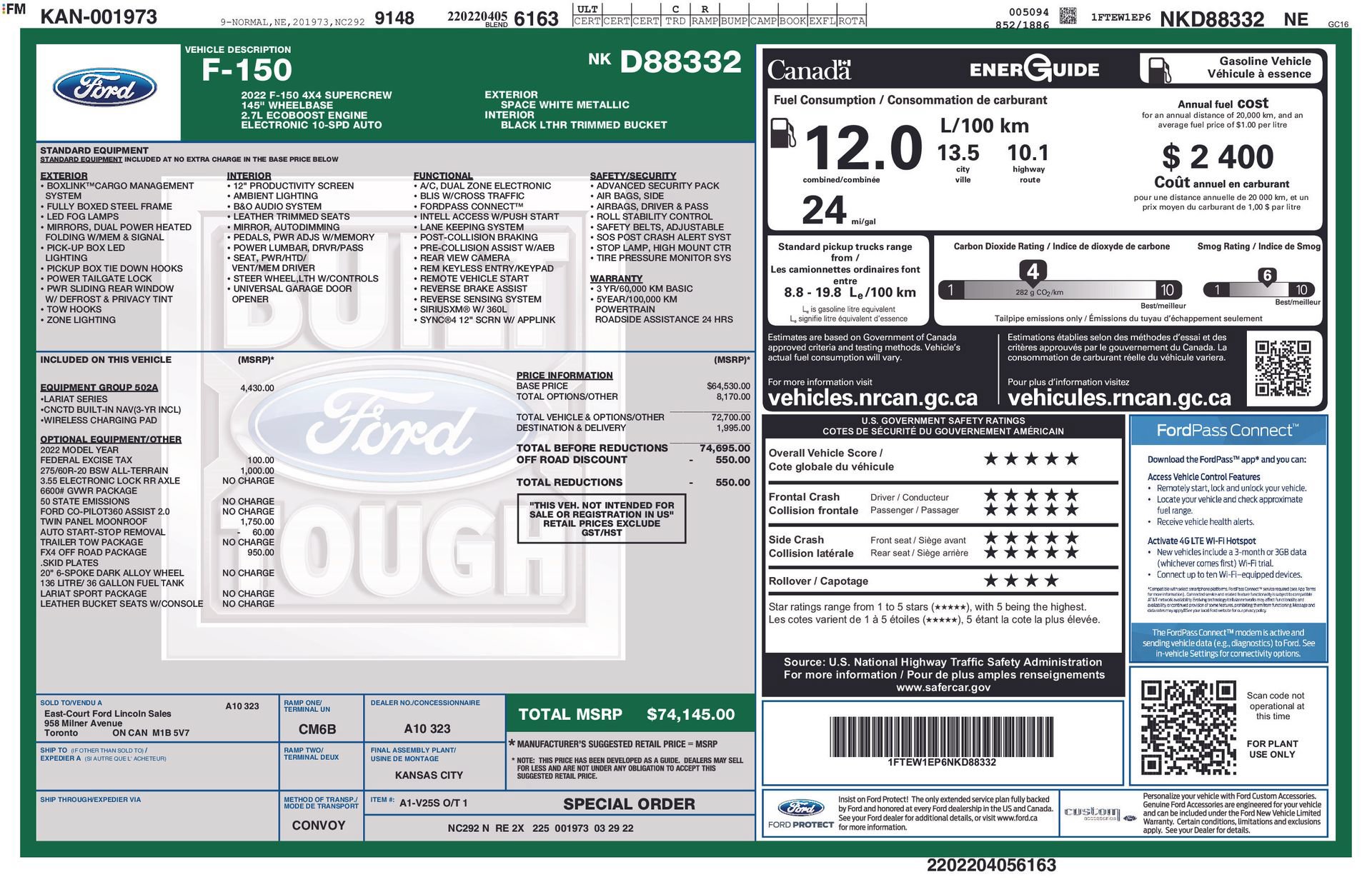 Used 2022 Ford F150 Lariat w/ Equipment Group 502A High AWD/4WD image 4