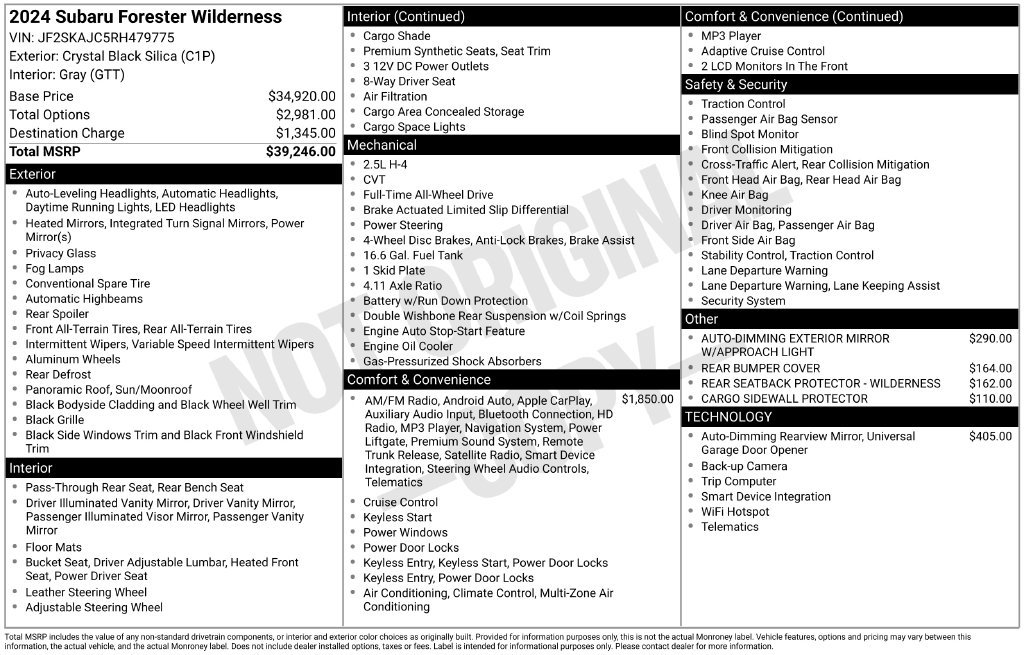 Used 2024 Subaru Forester Wilderness AWD/4WD image 3