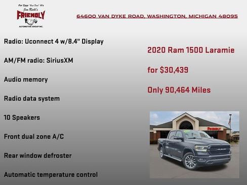 Used 2020 RAM 1500 Laramie w/ Sport Appearance Package AWD/4WD image 20