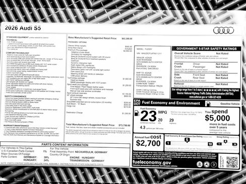 New 2026 Audi S5 Premium Plus AWD/4WD image 27