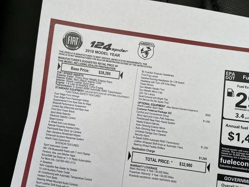 Used 2018 FIAT 124 Spider Abarth w/ Convenience Group image 11