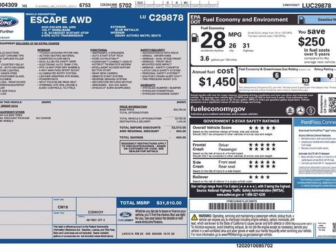 Used 2020 Ford Escape SEL AWD/4WD image 4