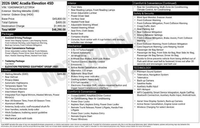 Used 2026 GMC Acadia Elevation AWD/4WD image 19