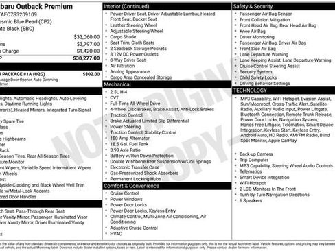 Used 2025 Subaru Outback Premium w/ Popular Package #1A AWD/4WD image 36