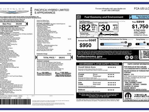 Certified 2022 Chrysler Pacifica Limited w/ Uconnect Theater Family Group image 4