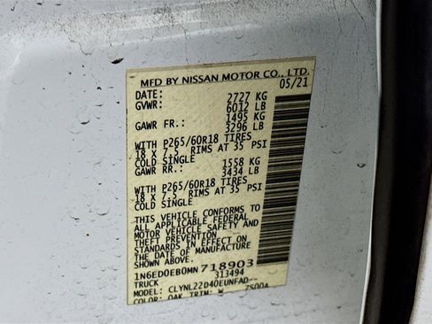 Used 2021 Nissan Frontier SV w/ Midnight Edition Floor Mats image 12