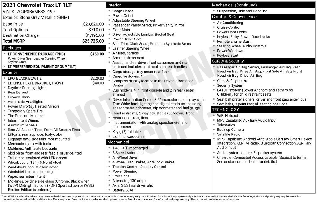 Used 2021 Chevrolet Trax LT w/ LT Convenience Package AWD/4WD image 3
