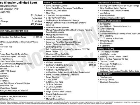 Used 2020 Jeep Wrangler Unlimited Sport image 29