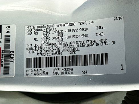 Used 2016 Toyota Tundra SR w/ Tow Package image 29