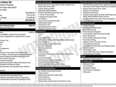Used 2026 Kia Seltos EX w/ EX Sunroof Package FWD image 6