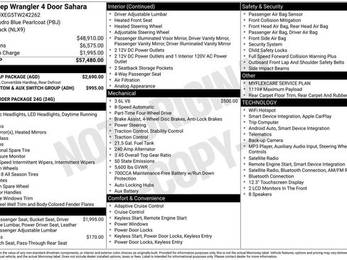 New 2026 Jeep Wrangler Unlimited Sahara w/ Whitecap Package AWD/4WD image 15