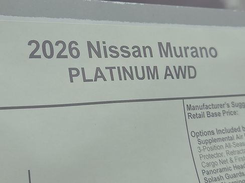 New 2026 Nissan Murano Platinum w/ Cargo Package AWD/4WD image 8