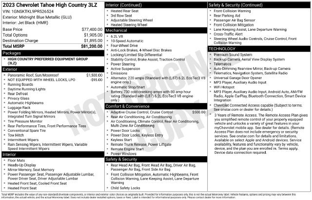 Used 2023 Chevrolet Tahoe High Country AWD/4WD image 4