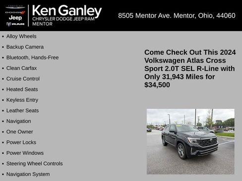 Used 2024 Volkswagen Atlas Cross Sport SEL R-Line AWD/4WD image 5