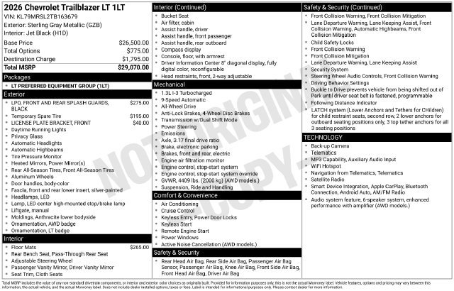 Used 2026 Chevrolet TrailBlazer LT AWD/4WD image 43
