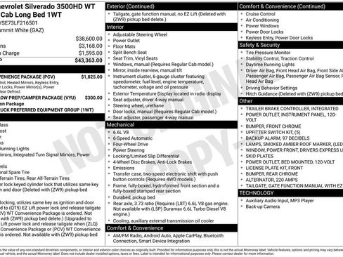 Used 2020 Chevrolet Silverado 3500 W/T w/ WT Convenience Package image 22