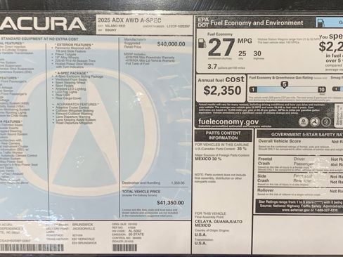 Used 2025 Acura ADX A-Spec image 35