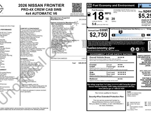 New 2026 Nissan Frontier PRO-4X w/ Pro-4x Convenience Package image 32