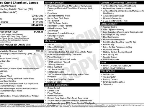 New 2025 Jeep Grand Cherokee L Laredo w/ Luxury Tech Group I RWD image 21
