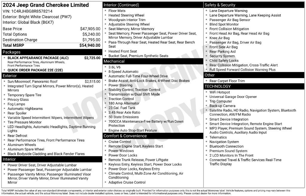 Certified 2024 Jeep Grand Cherokee Limited w/ Black Appearance Package AWD/4WD image 41