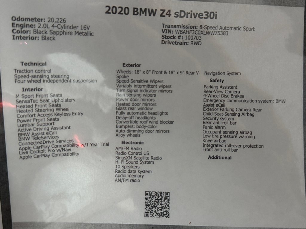 Used 2020 BMW Z4 sDrive30i w/ Convenience Package RWD image 47