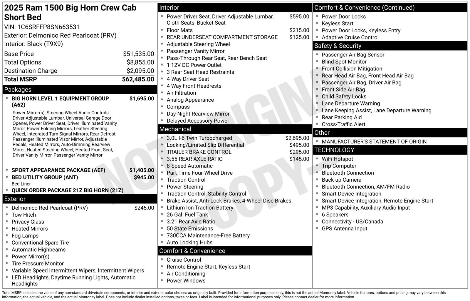 Used 2025 RAM 1500 Big Horn AWD/4WD image 1