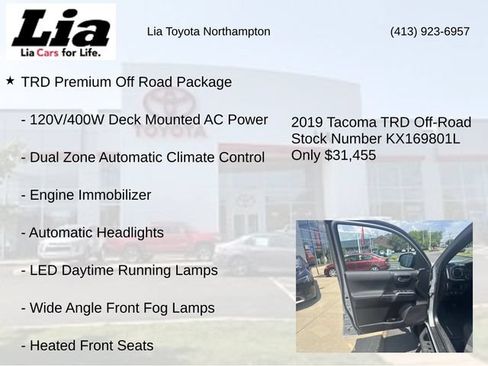 Used 2019 Toyota Tacoma TRD Off-Road w/ TRD Premium Off Road Package AWD/4WD image 7