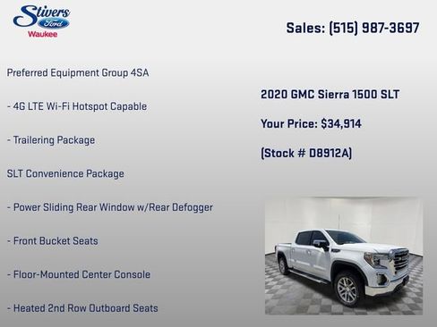 Used 2020 GMC Sierra 1500 SLT w/ SLT Premium Package AWD/4WD image 26