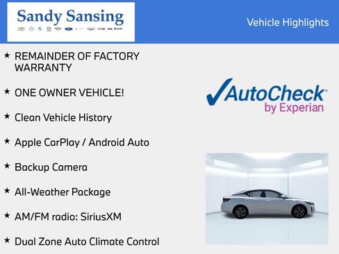 Certified 2025 Nissan Sentra SV w/ All-Weather Package FWD image 8